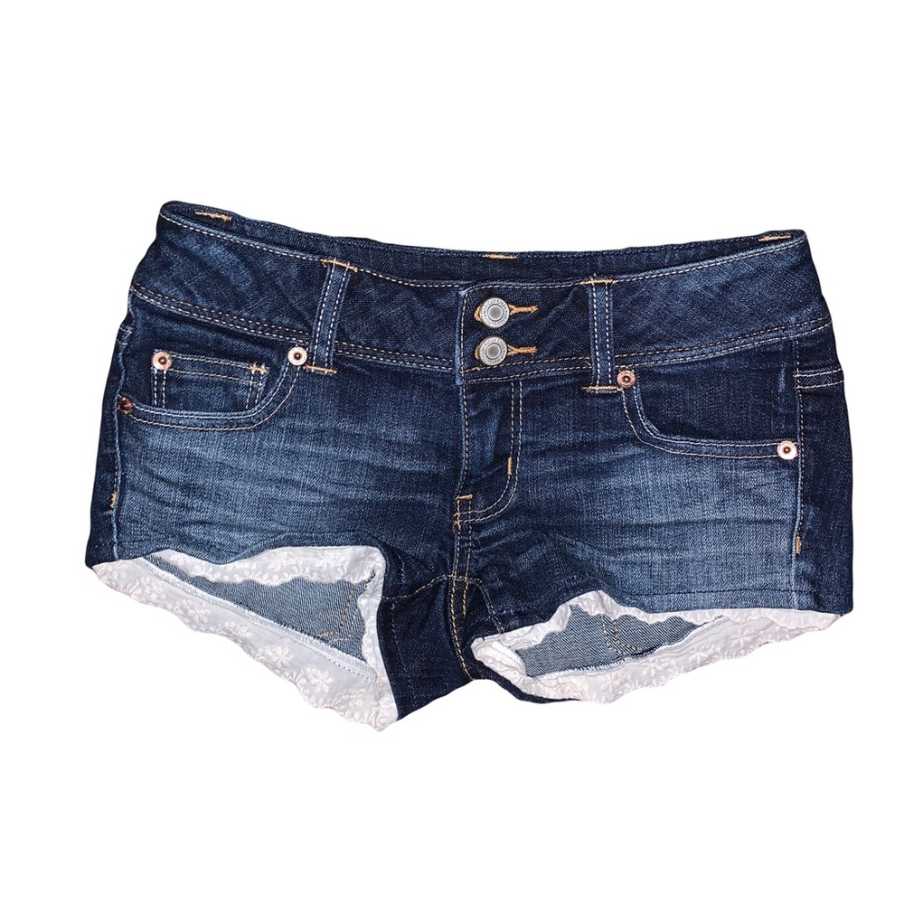 American Eagle Denim Shorts with Lace Detailing